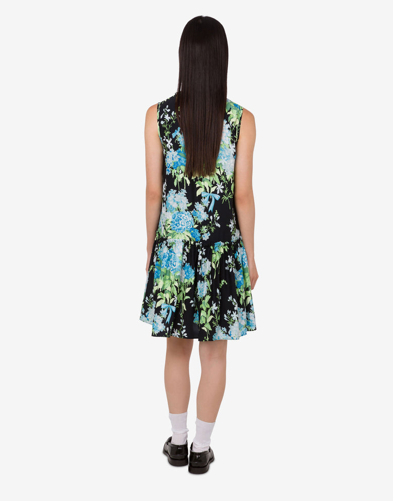 Printed silk satin dress Black Moschino 2