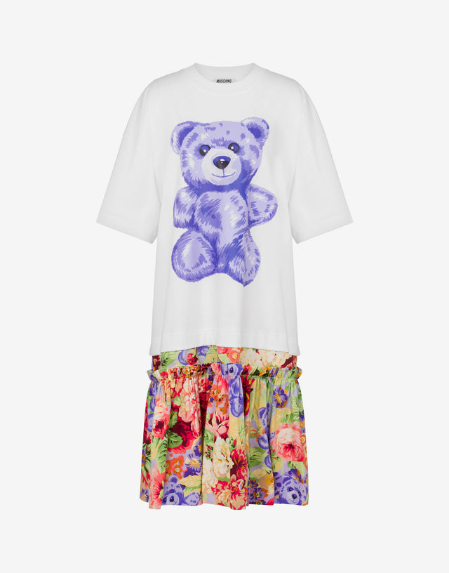 Oversized cotton dress Moschino Teddy Bear White Moschino 0
