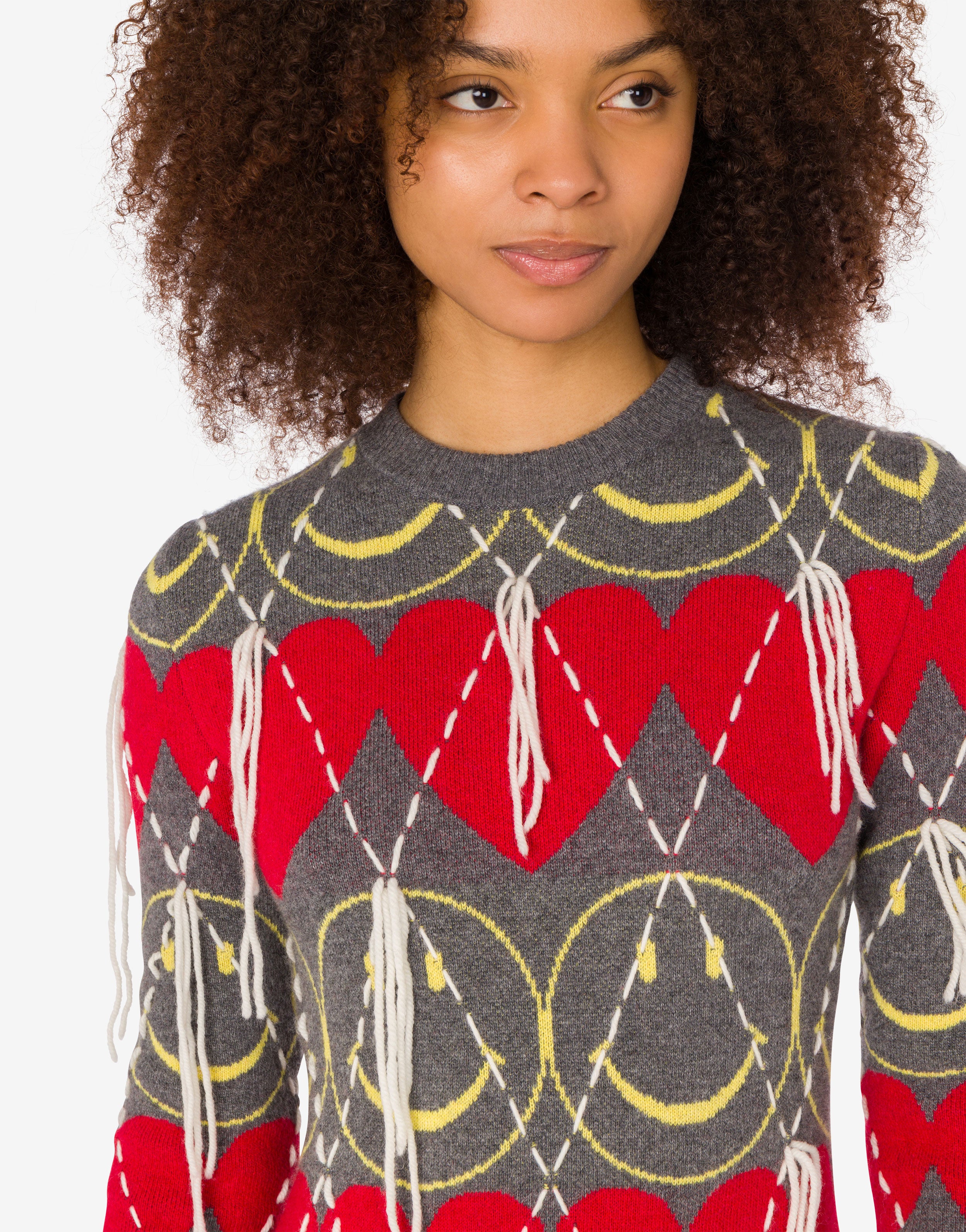 ワンピース Moschino FW25 'SmileyR' wool dress (A04865502 1506) Wool blend dress Smiley® | Moschino