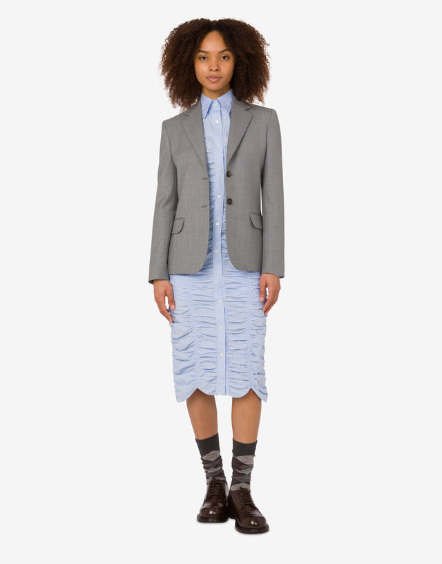Wool canvas jacket Laurel Crown Grey Moschino 1