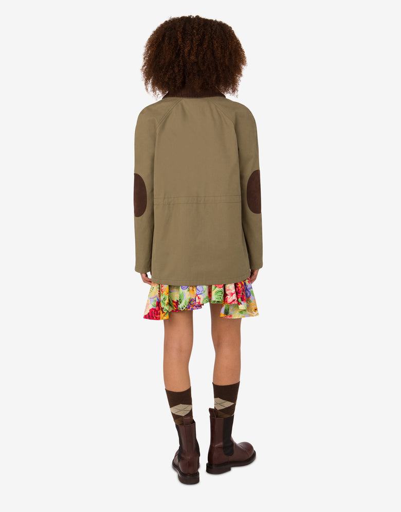 Diagonale Jacke aus Baumwolle Militärgrün Moschino 2