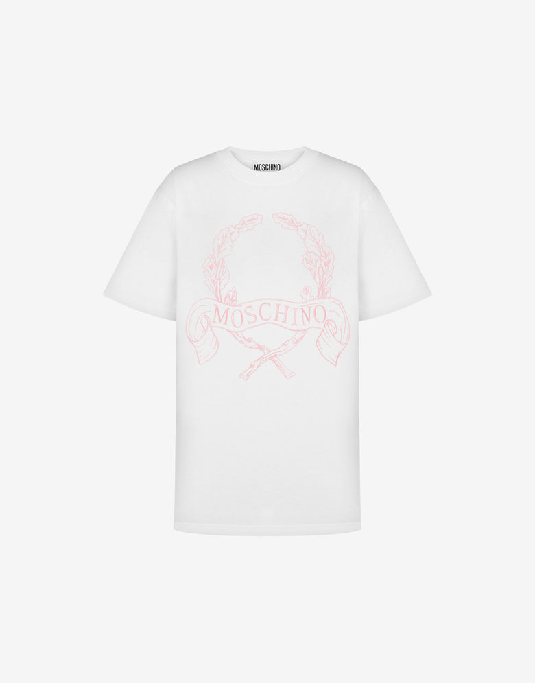 Organic cotton jersey T-shirt Laurel Crown White Moschino 4
