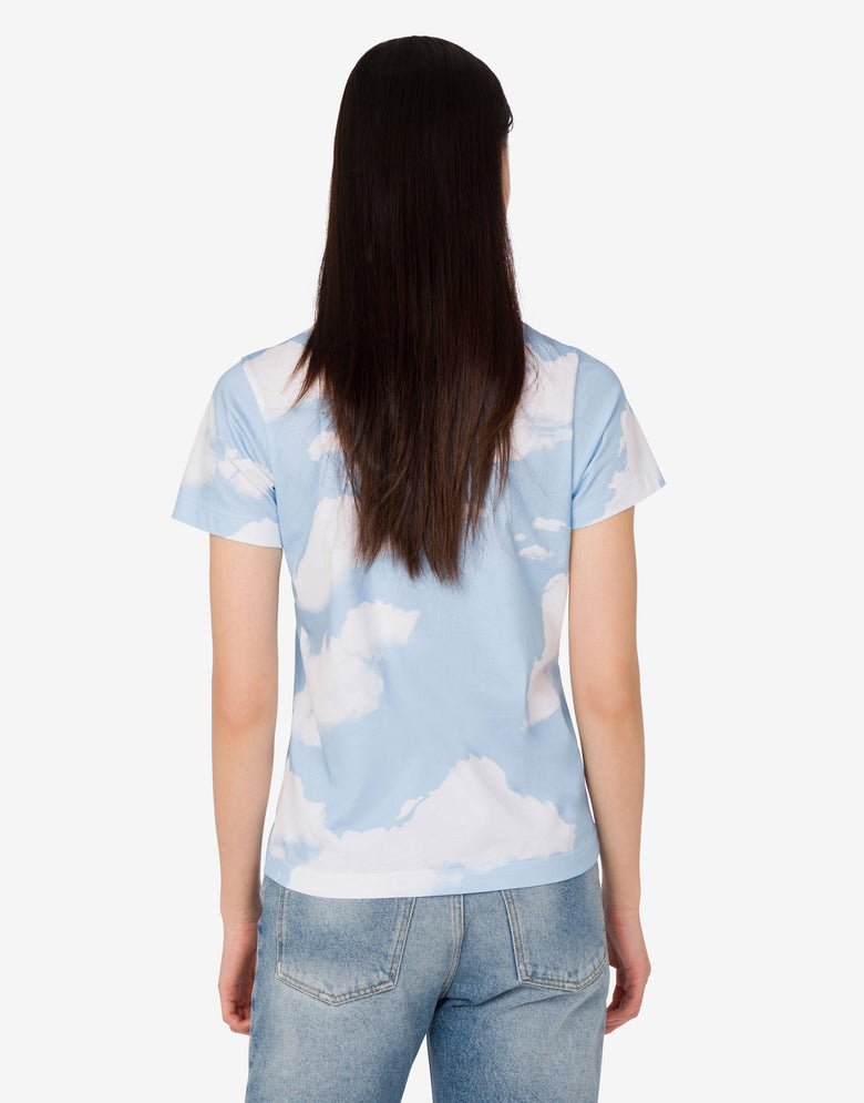 Organic cotton jersey T-shirt Archive Clouds Azure Moschino 3