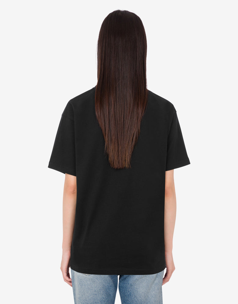 Printed organic cotton jersey T-shirt Black Moschino 3