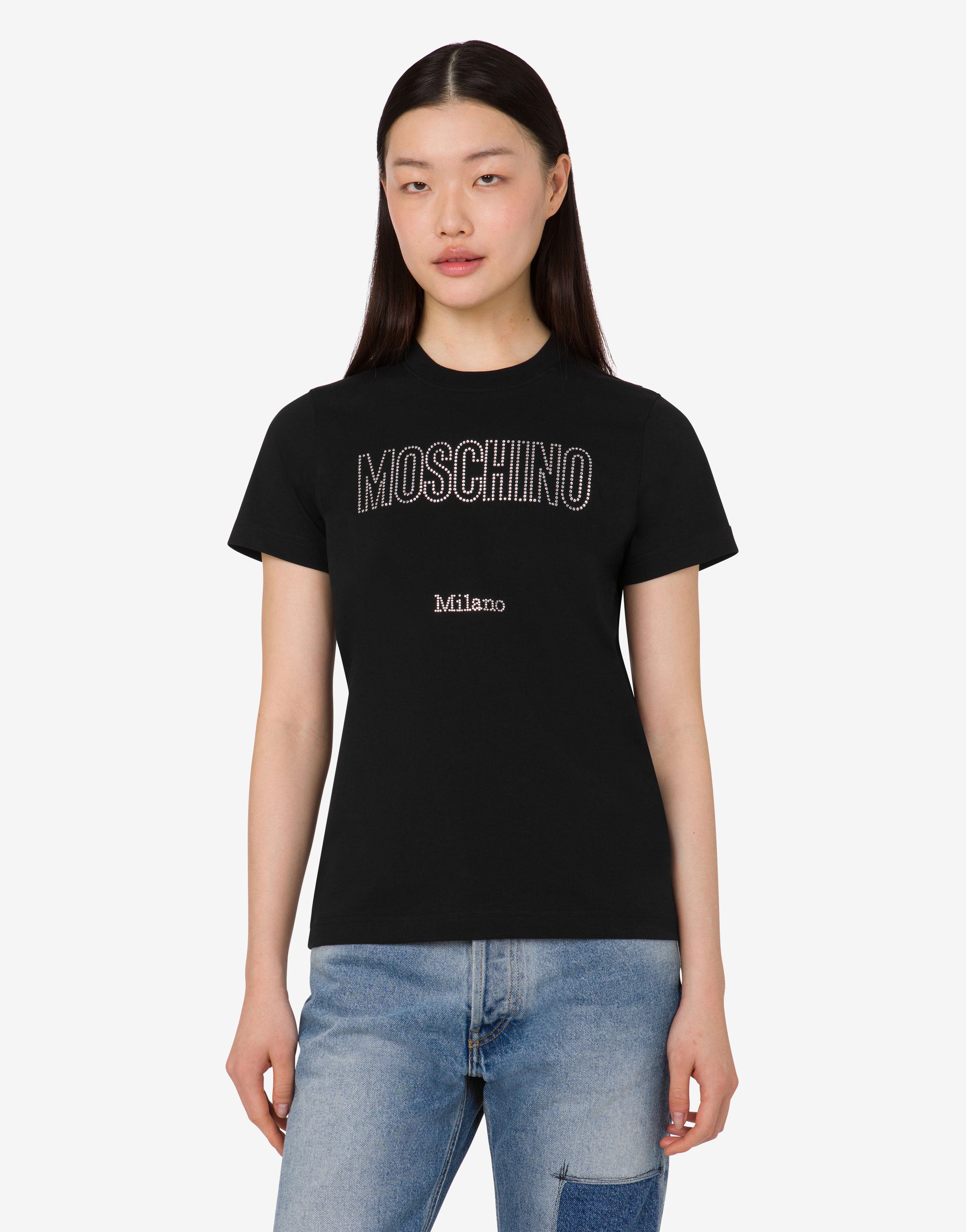 Organic cotton jersey T-shirt decorated | Moschino