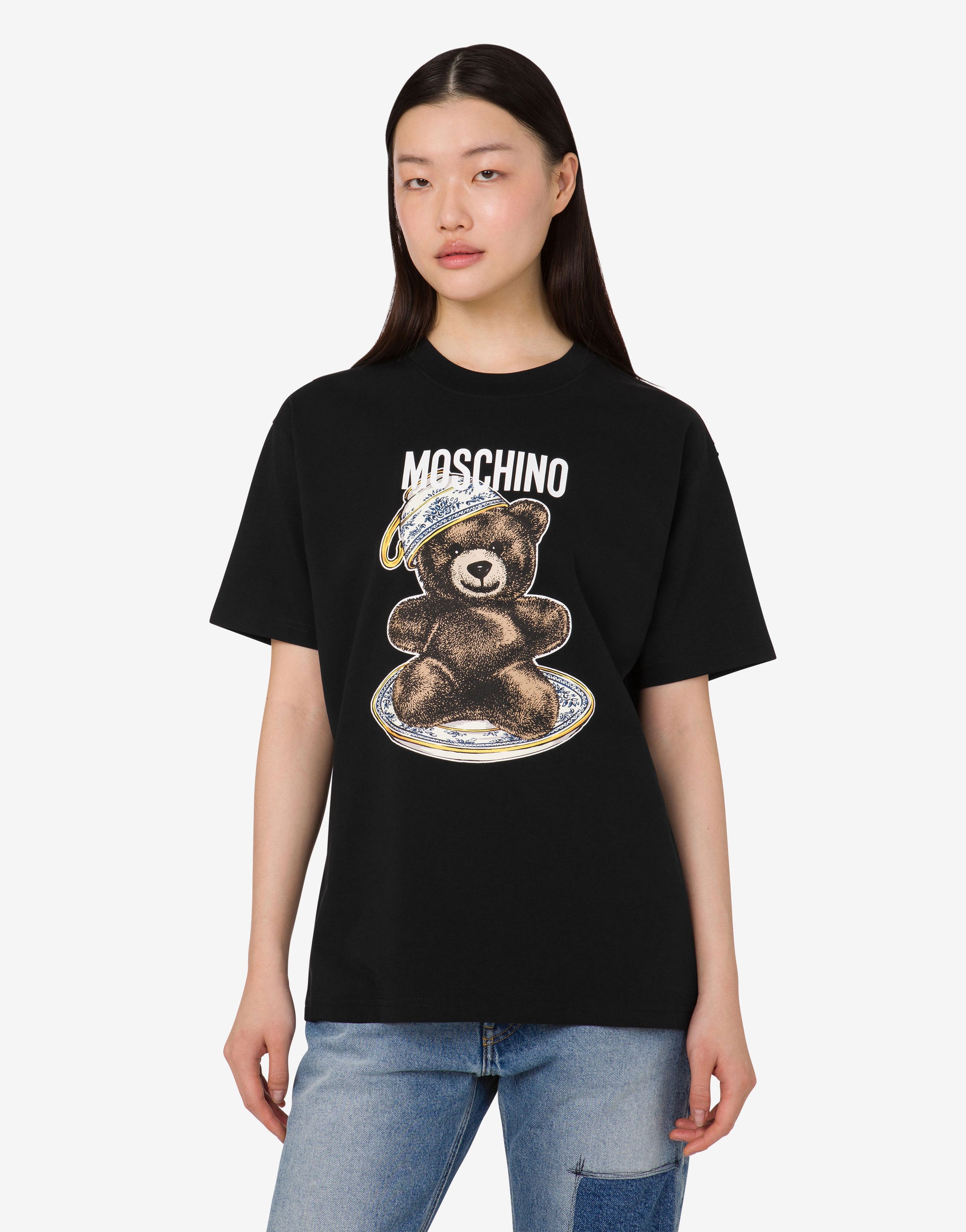MOSCHINO T-shirt en dentelle ours - noir - Taille M MOSCHINO T-shirt en dentelle ours - noir - Taille M