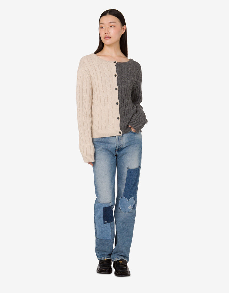 Alpaca blend cardigan Grey Moschino 1
