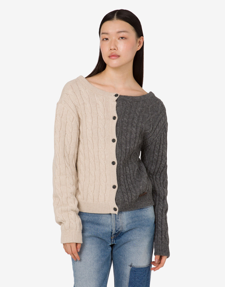Alpaca blend cardigan Grey Moschino 2