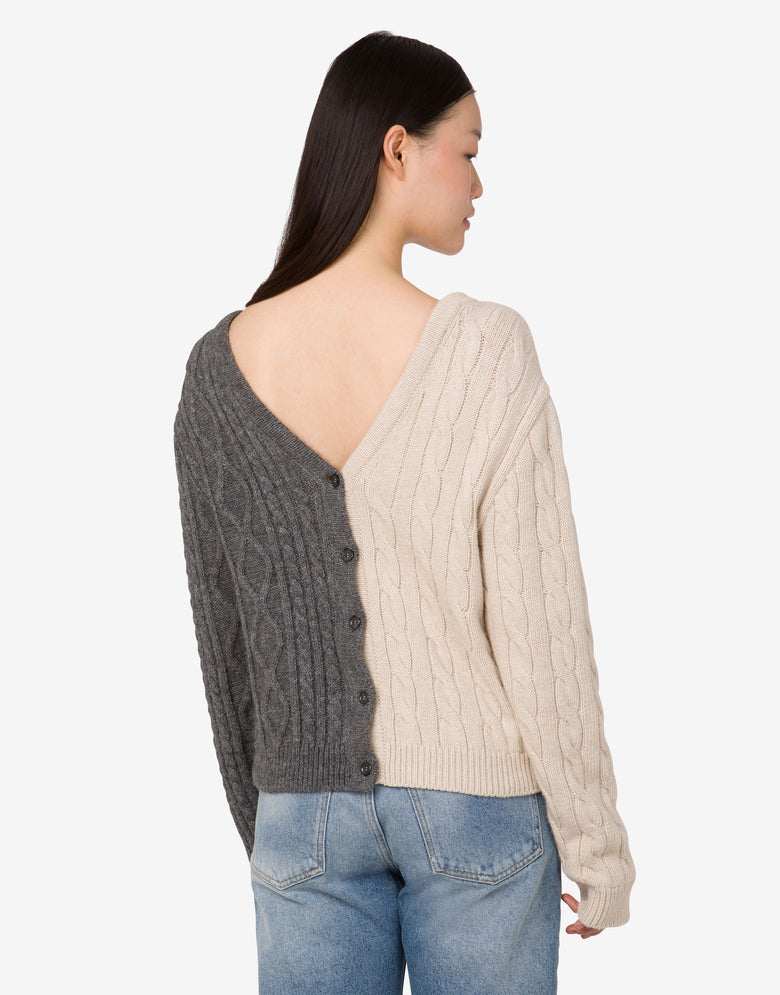 Alpaca blend cardigan Grey Moschino 3