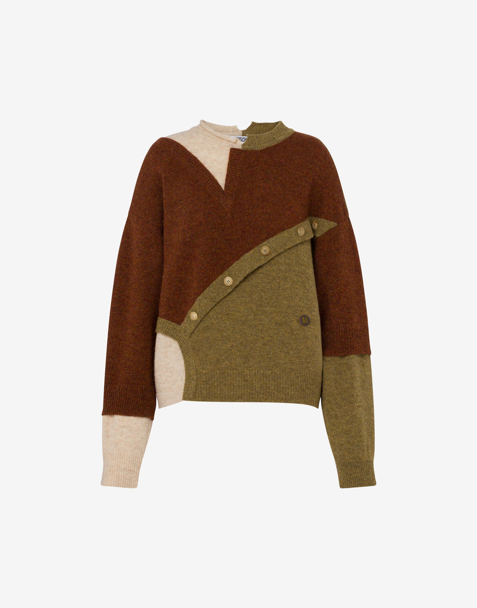 Shetland wool pullover Brown Moschino 0