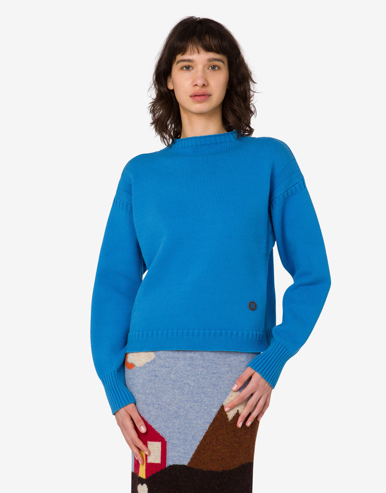 Organic cotton blend pullover Azure Moschino 2