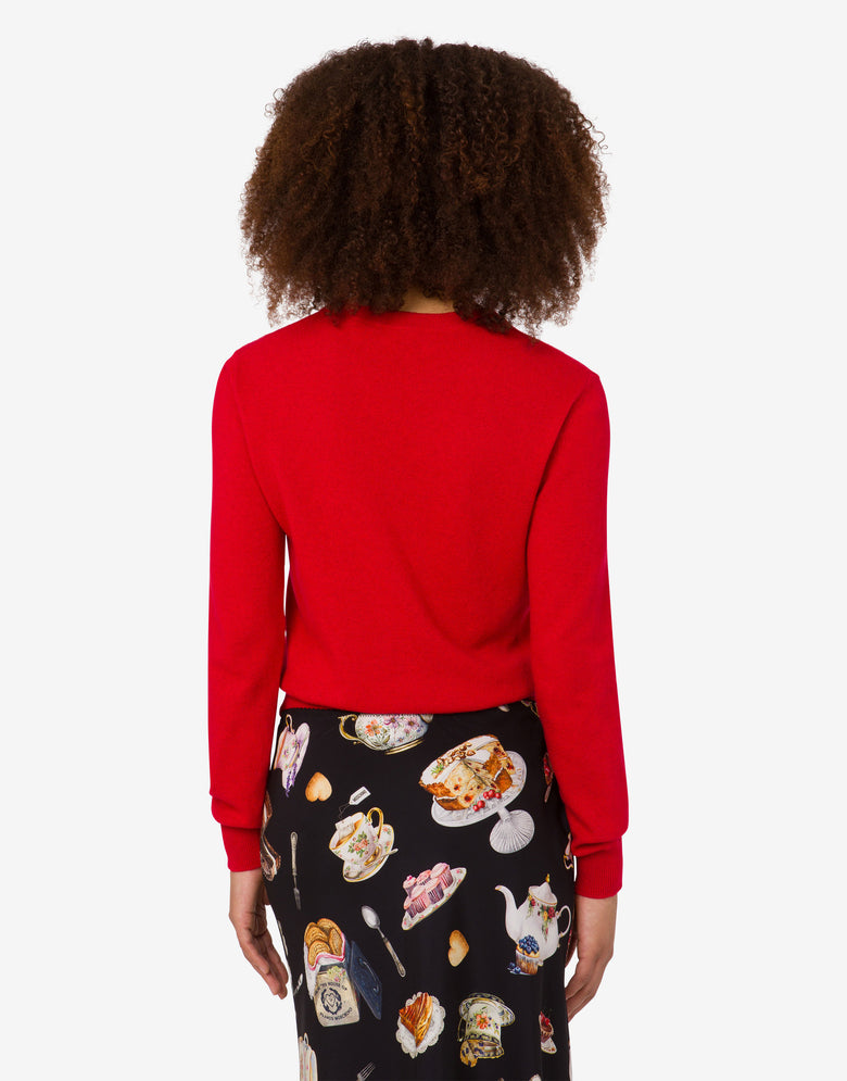 Pullover aus einer Wollmischung Laurel Crown Rot Moschino 3