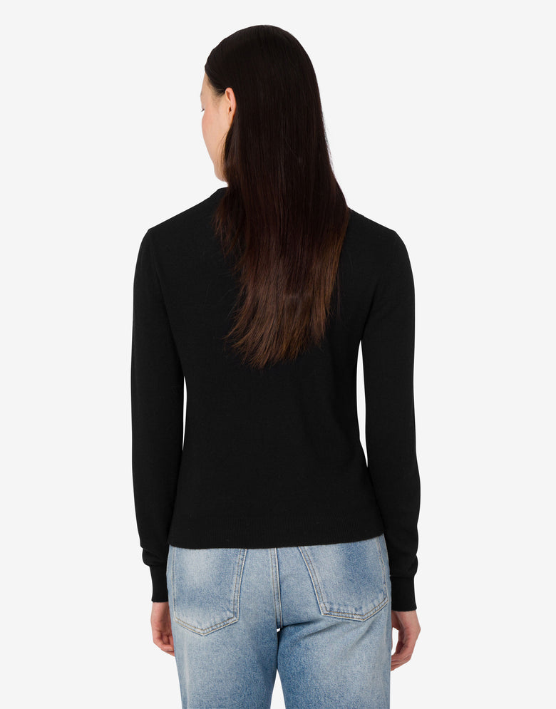 Wool blend pullover Laurel Crown Black Moschino 3