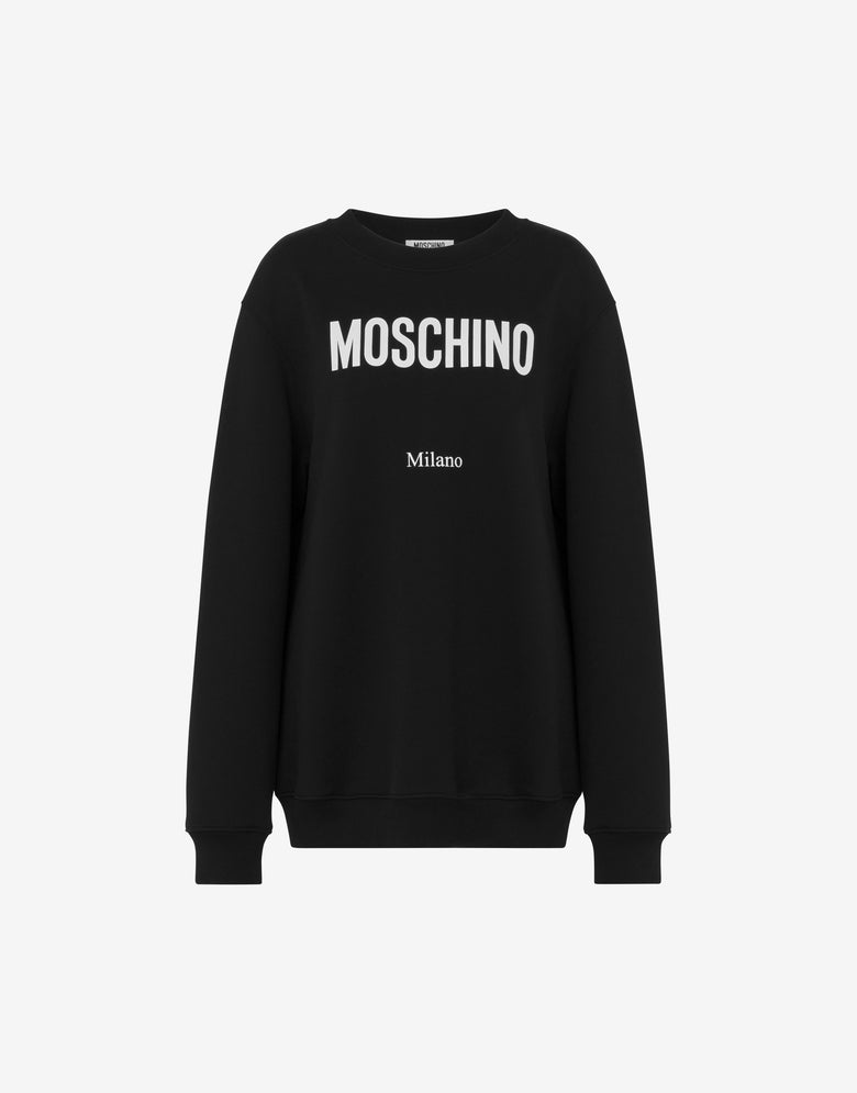 Printed organic cotton sweatshirt Black Moschino 4