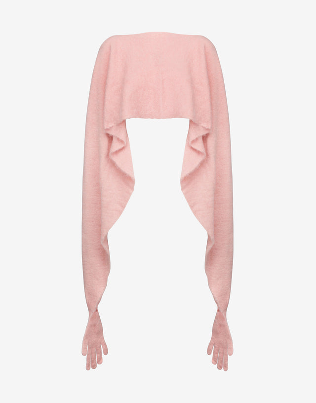 Gauzy mohair hood Rosa cipria Moschino 0
