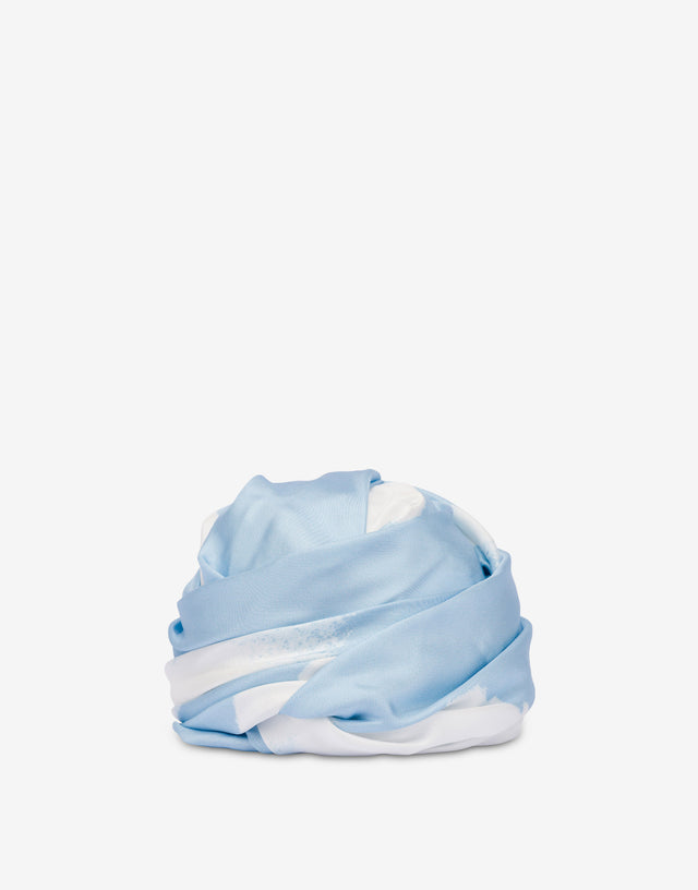 Turbante de sarga de seda Archive Clouds Celeste Moschino 1