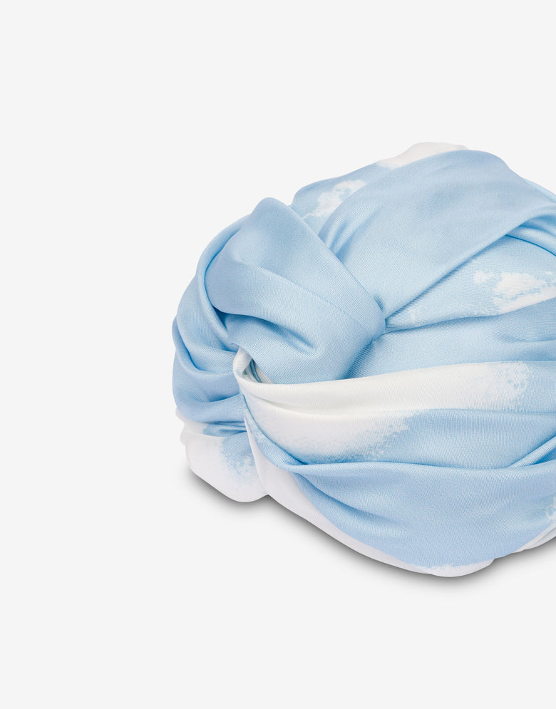 Turbante de sarga de seda Archive Clouds Celeste Moschino 2