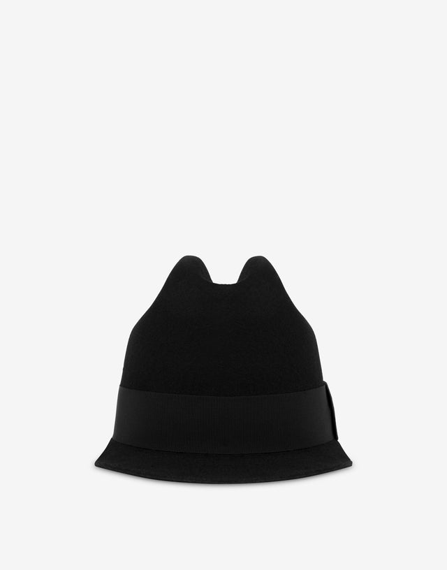 Hut aus Wollstoff Schwarz Moschino 0