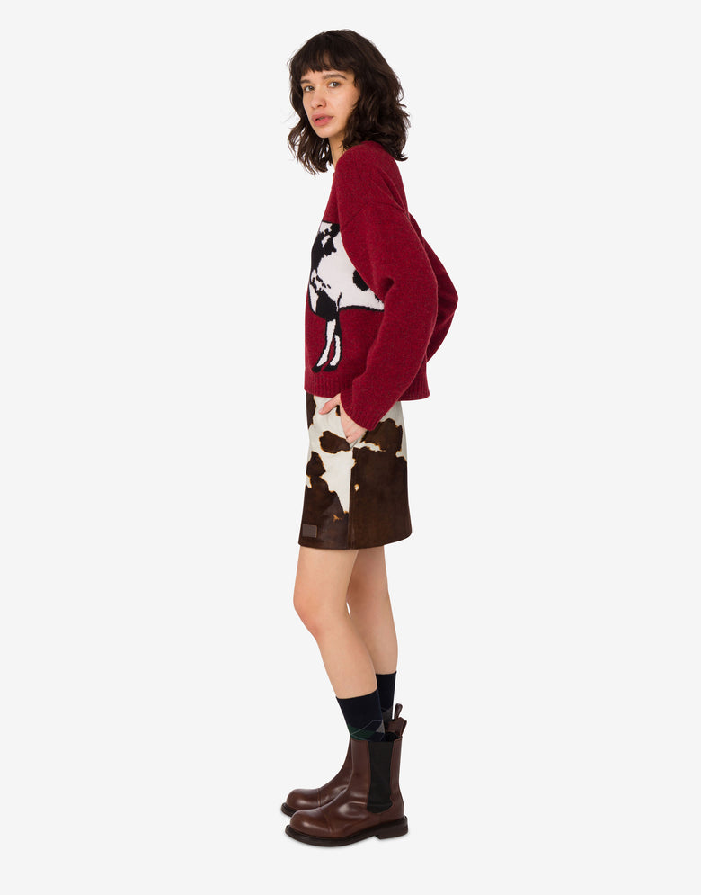 Pony skin miniskirt Brown Moschino 1