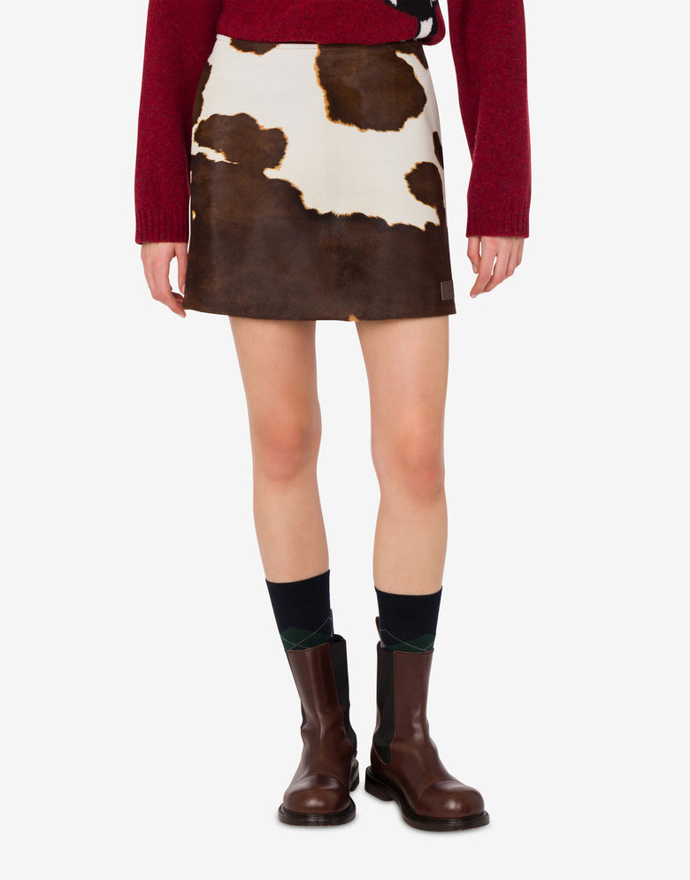 Pony skin miniskirt Brown Moschino 2