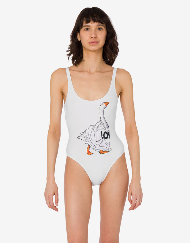 Einteiliger Badeanzug Goose Weiß Moschino 1