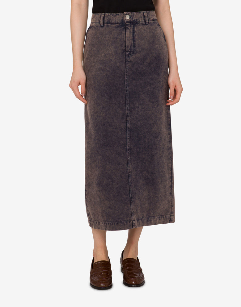 Gonna in tela di cotone sovratinta Grigio scuro Moschino Jeans 1