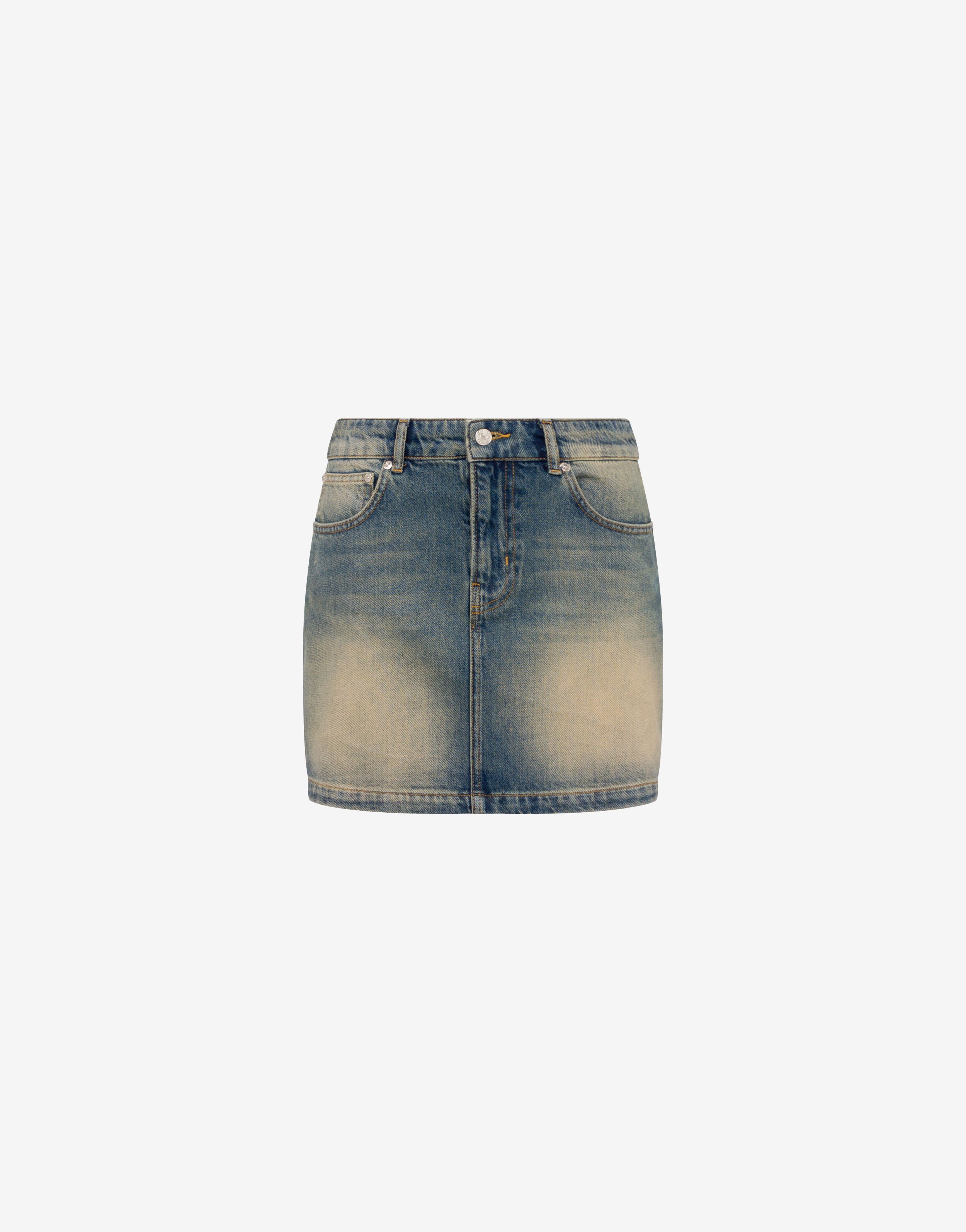 スカート Moschino SS25 DENIM SKIRT (01153219 1508) Moschino Denim Mini Skirt | Blue | FARFETCH
