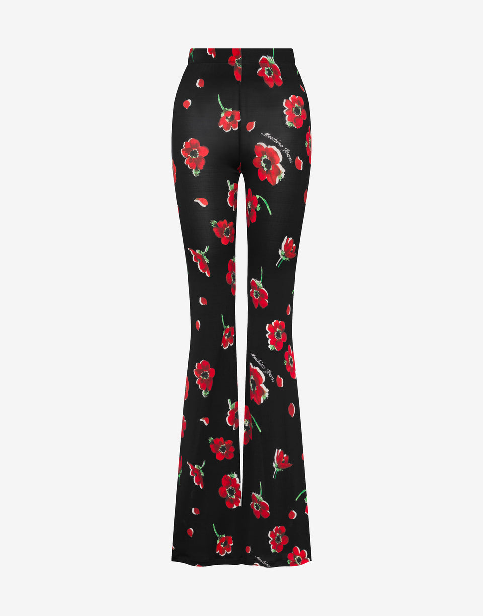Pantalone in jersey stretch stampato Nero Moschino Jeans 0