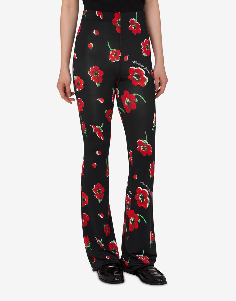 Pantalone in jersey stretch stampato Nero Moschino Jeans 1