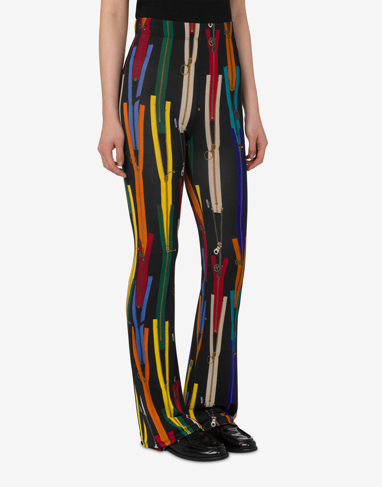 Bedruckte Hose aus Stretch-Jersey Schwarz Moschino Jeans 1