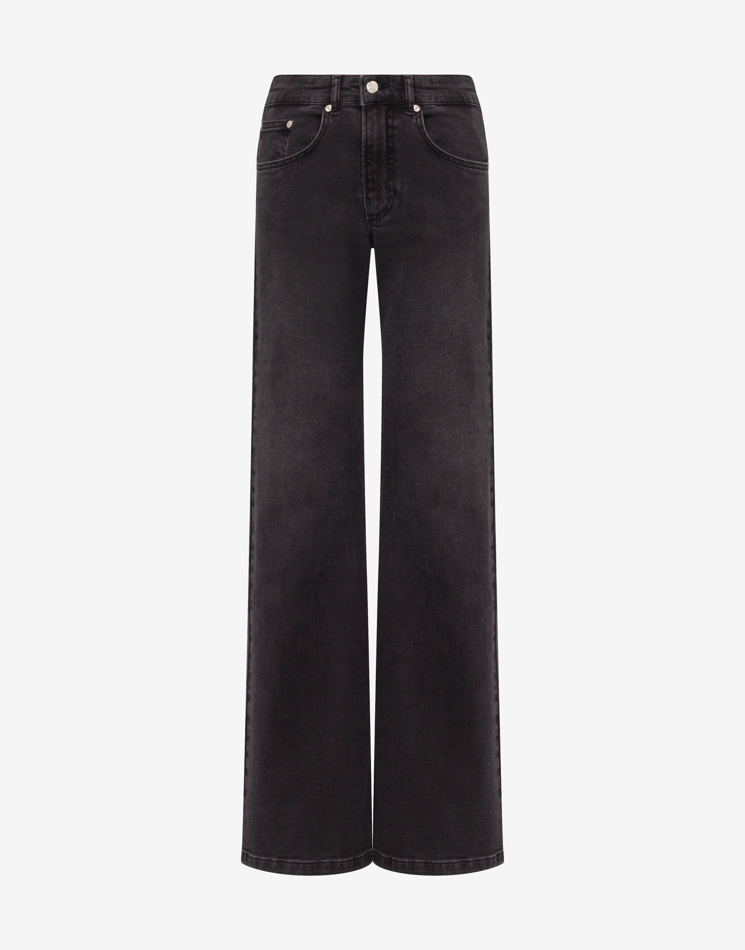 Cotton denim flare pants