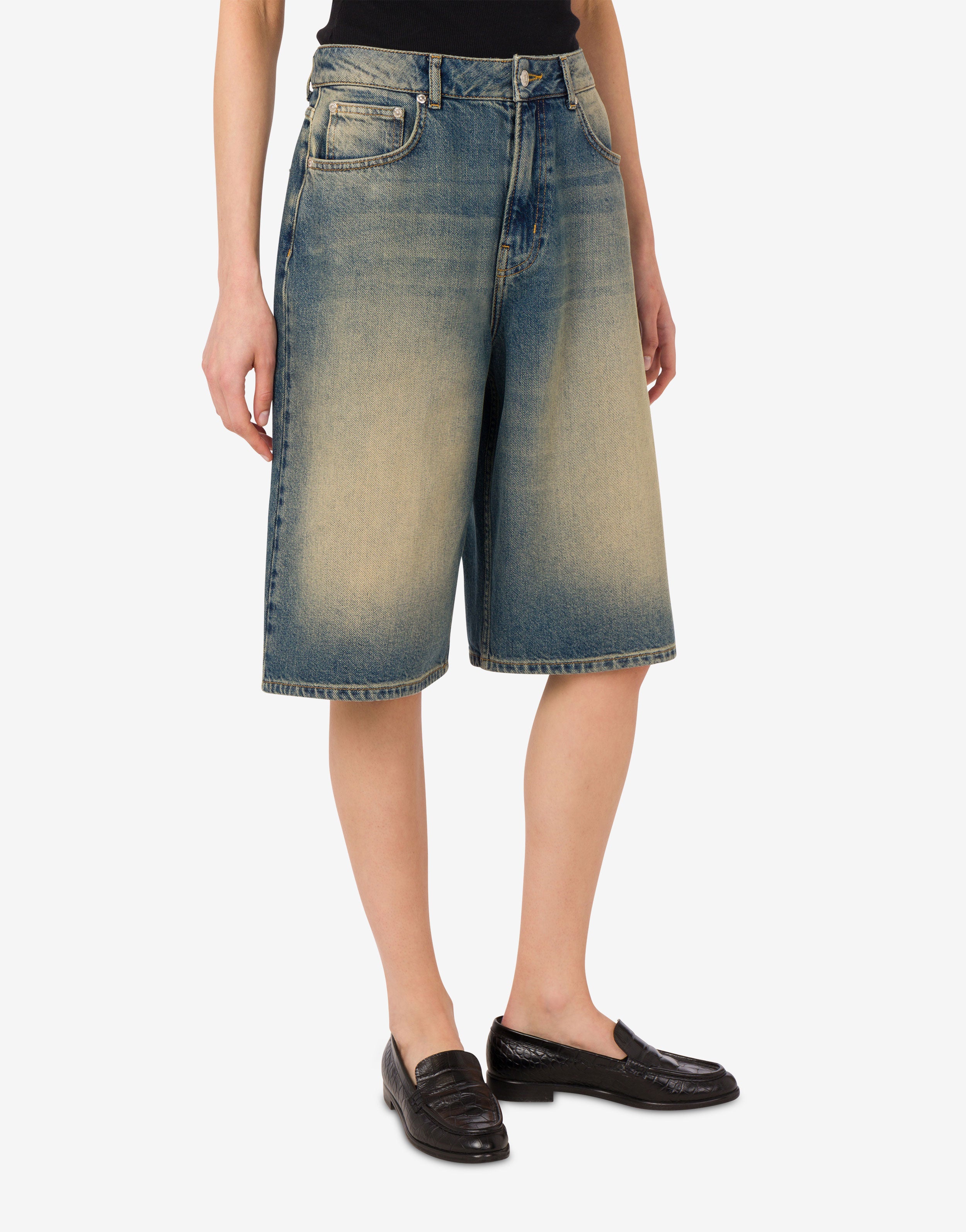 DONNOLA コットンデニム バミューダ ショーツ Cotton denim bermuda shorts Moschino Jeans | Moschino