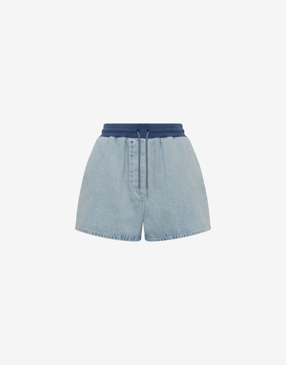 Cotton denim shorts Light denim Moschino Jeans 0