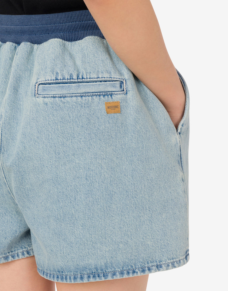 Cotton denim shorts Light denim Moschino Jeans 3