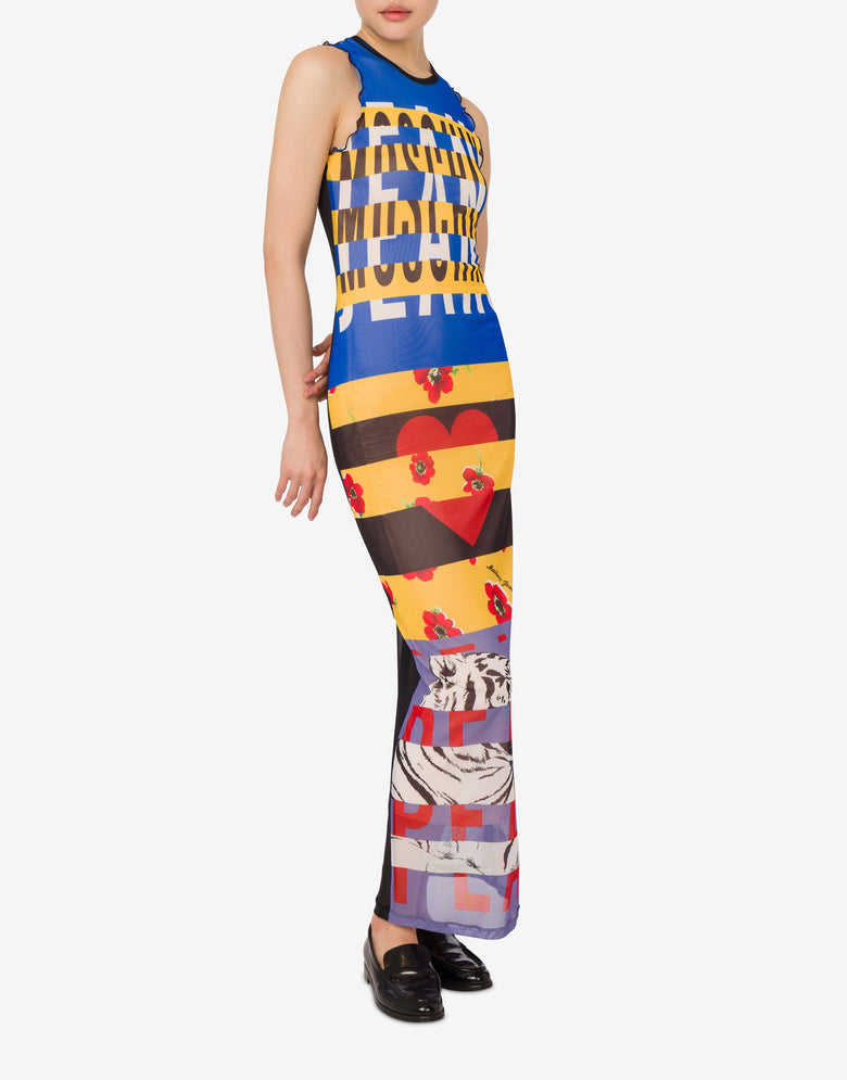 Printed tulle dress Multicoloured Moschino Jeans 1