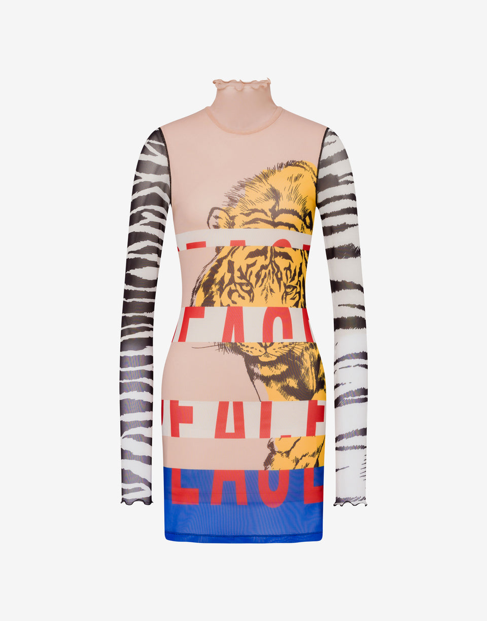 Printed tulle dress Multicoloured Moschino Jeans 0