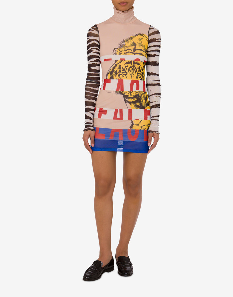 Printed tulle dress Multicoloured Moschino Jeans 1