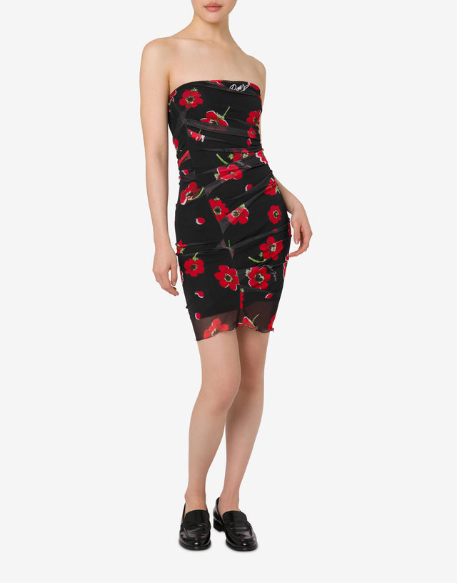 Vestido de tul estampado Negro Moschino Jeans 1