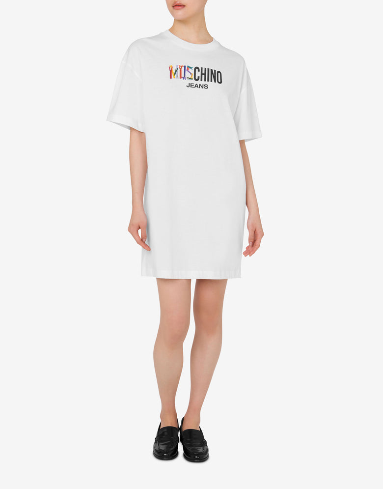Robe en jersey de coton imprimé Blanc Moschino Jeans 1