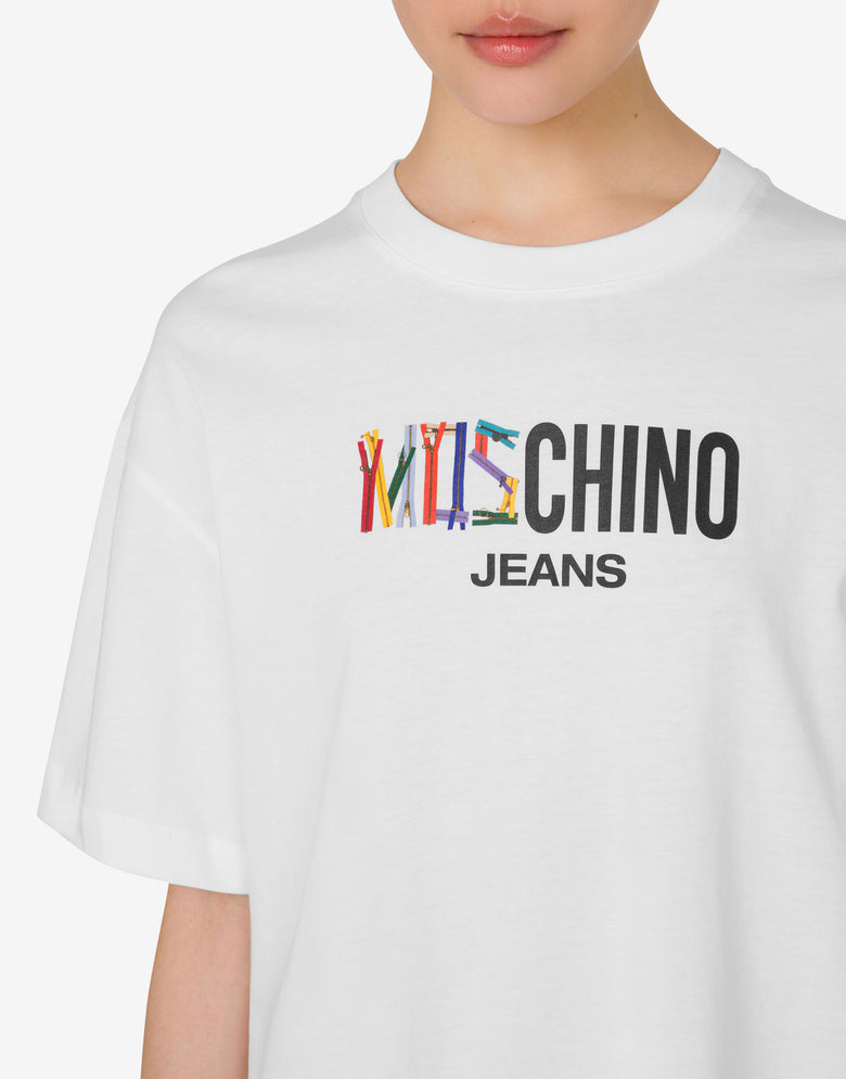 Robe en jersey de coton imprimé Blanc Moschino Jeans 3
