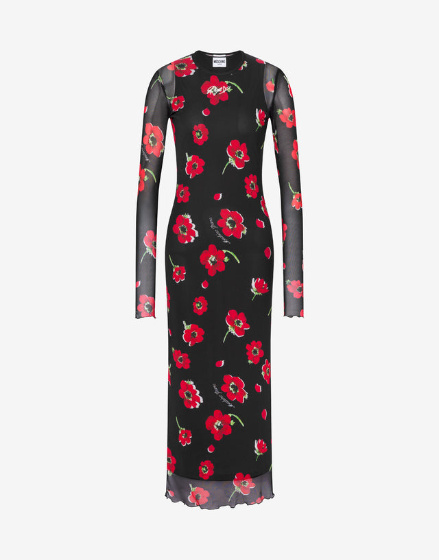 Printed tulle dress Black Moschino Jeans 0