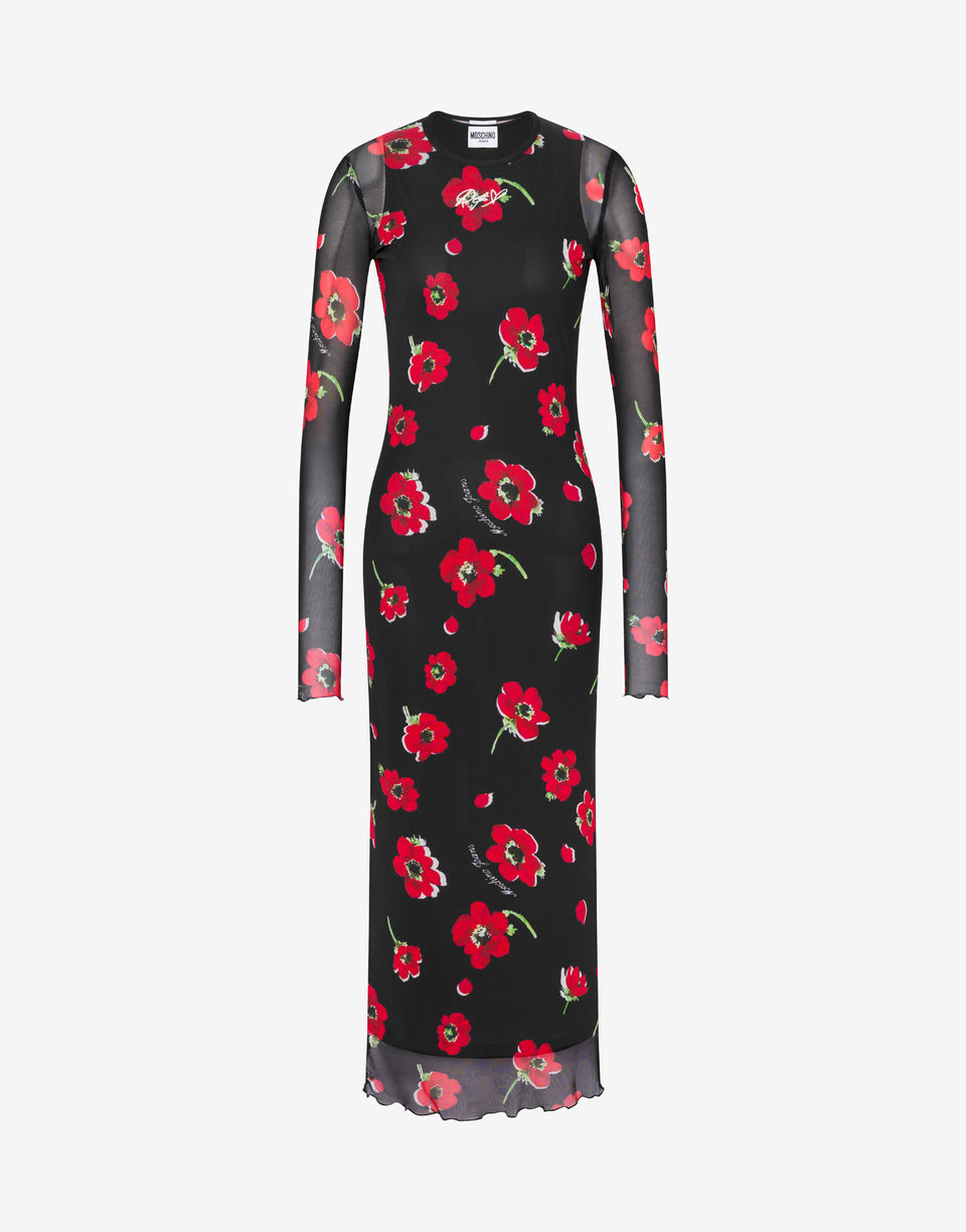 Vestido de tul estampado Negro Moschino Jeans 0