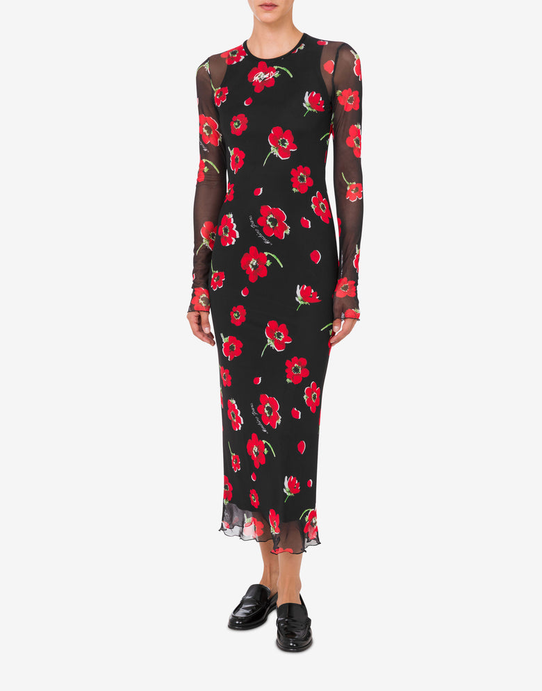 Vestido de tul estampado Negro Moschino Jeans 1