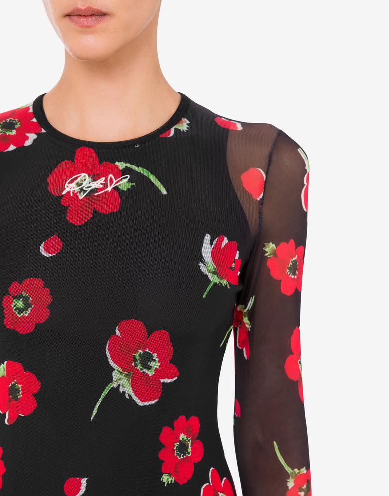 Vestido de tul estampado Negro Moschino Jeans 3
