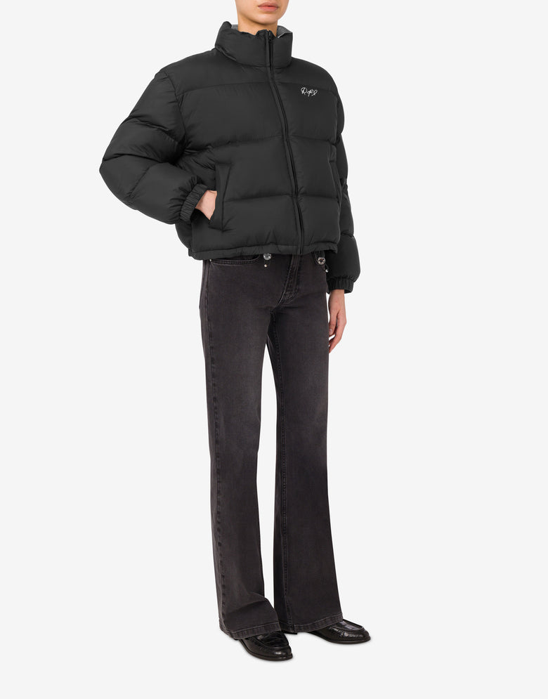 防水ナイロン素材のダウンジャケット Noir Moschino Jeans 1
