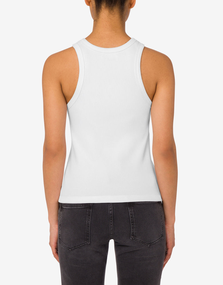 Tank top in cotone stretch Bianco Moschino Jeans 2