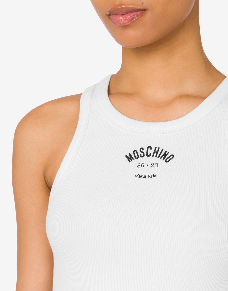 Tank top in cotone stretch Bianco Moschino Jeans 3