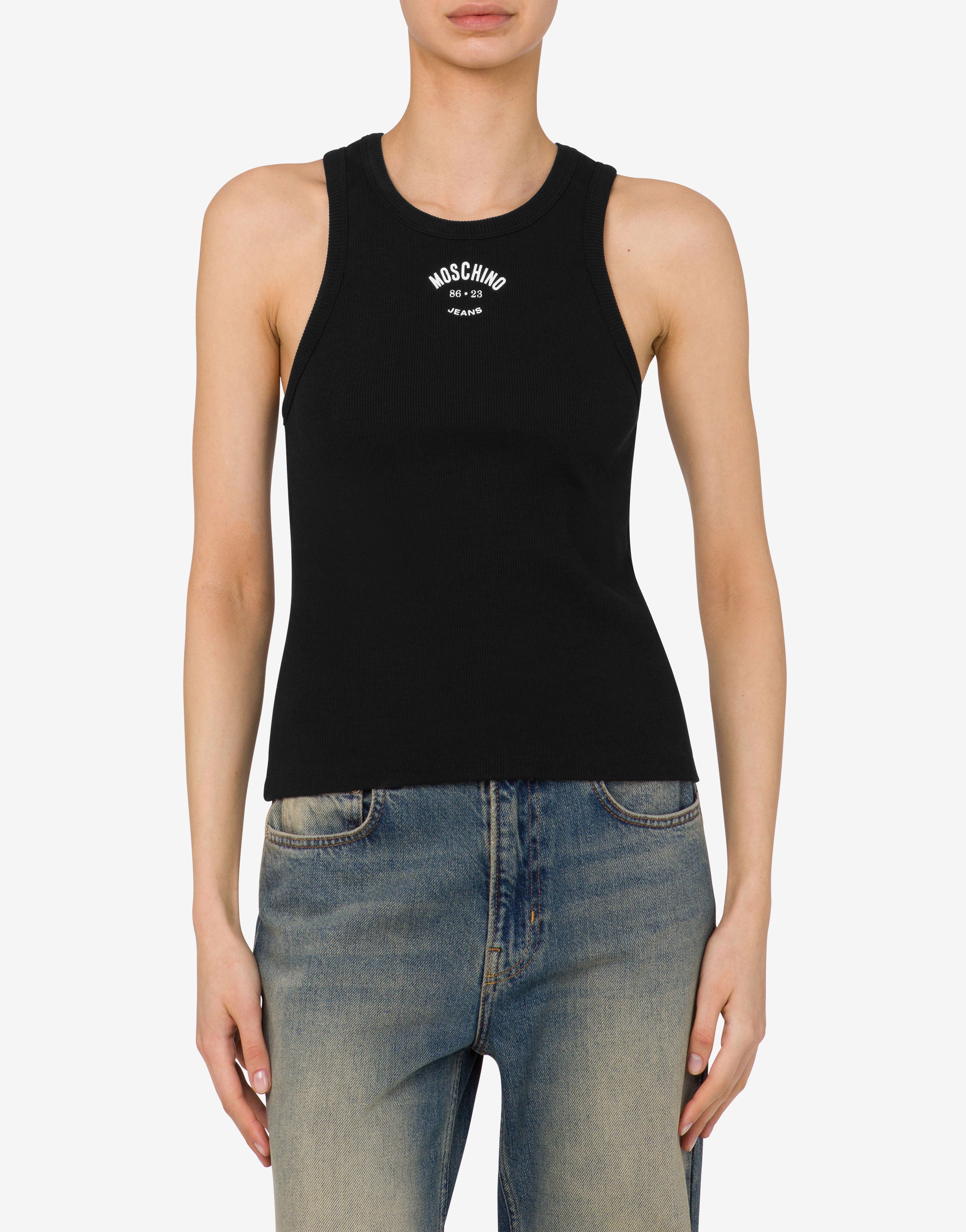 Tシャツ・カットソー MOSCHINO JEANS Woman T-Shirt Black 12043759 0555 Moschino EN | Moschino Jeans: Women's designer t-shirts