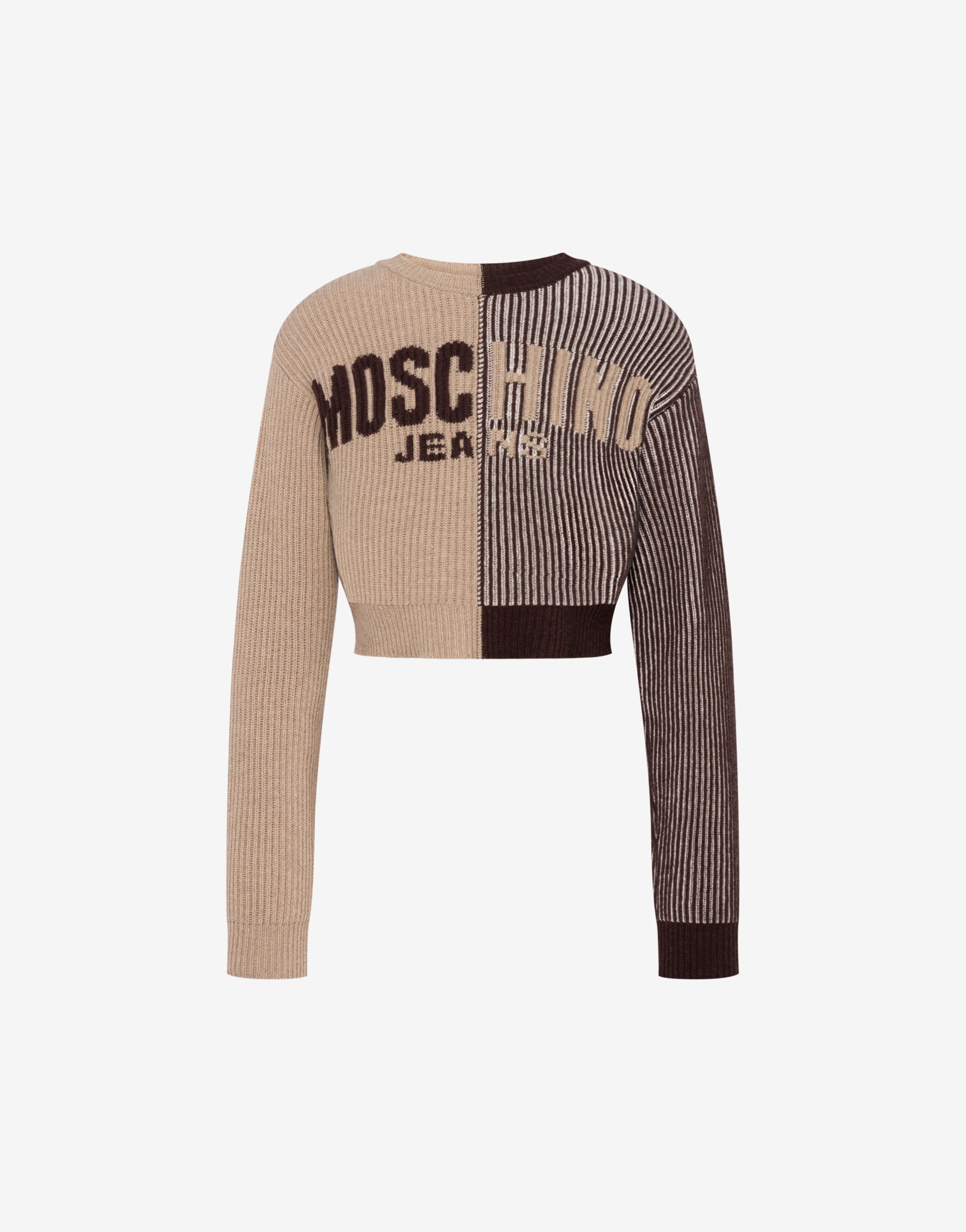 Jersey corto de mezcla de lana con incrustaciones