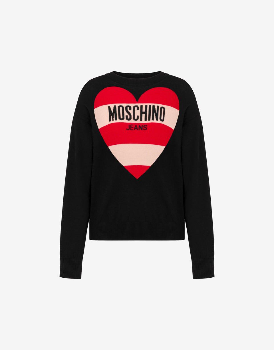 Intarsia wool pullover Black Moschino Jeans 0
